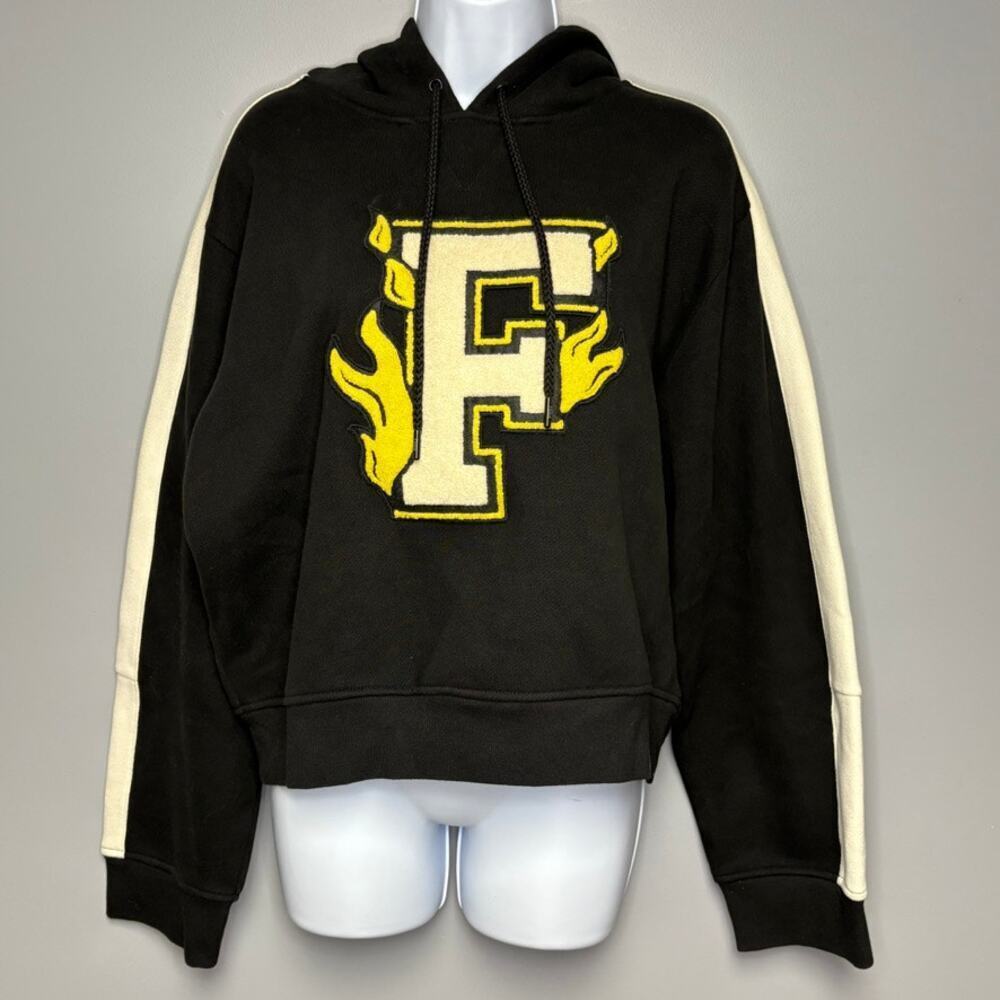 Fenty Puma by Rihanna Streetwear Cropped Black and White Hoodie Womens Sz XS‎